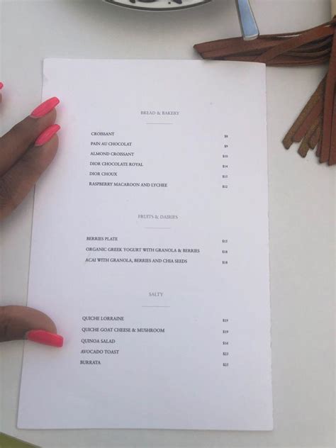 miami dior café menu|dior cafe miami reservation.